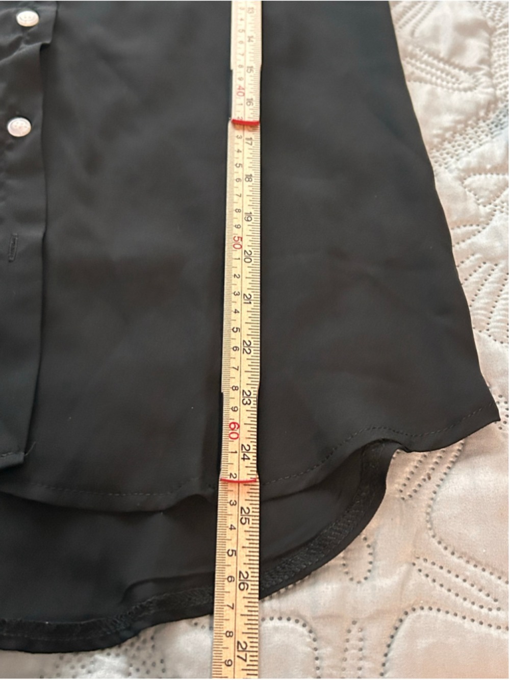 NWT OMSJ Black Sheer Button Down Shirt Size S Long Sleeve Stretch - Picture 8 of 8